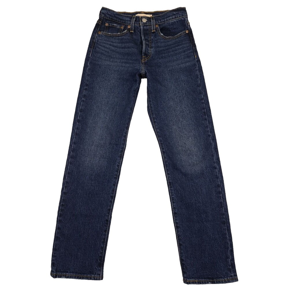 Levi's Women's Wedgie Straight Premium Jeans 26x28 Blue Button Fly High Rise